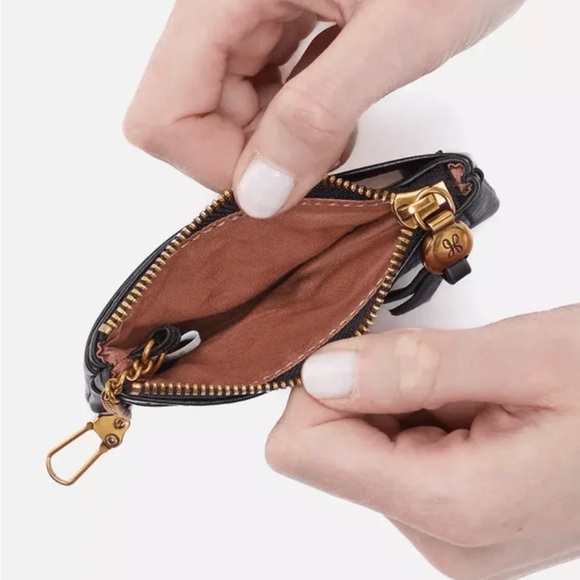 HOBO Black and Brown Leather Card Holder - Picture 2 of 5